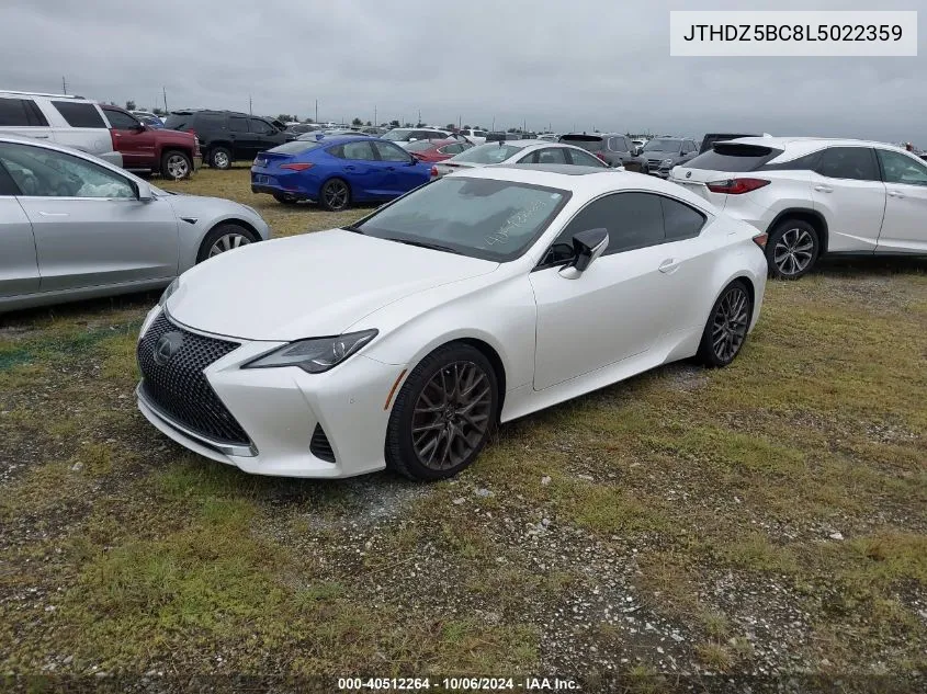 2020 Lexus Rc 350 VIN: JTHDZ5BC8L5022359 Lot: 40512264