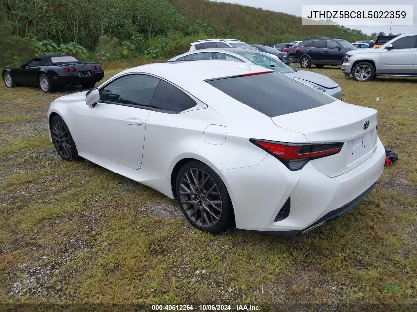 JTHDZ5BC8L5022359 2020 Lexus Rc 350