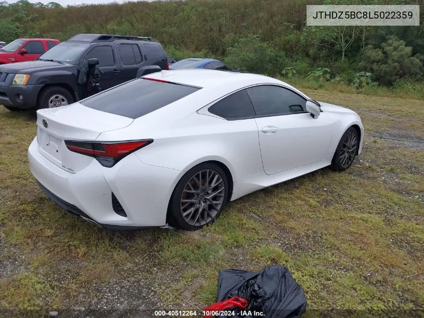 JTHDZ5BC8L5022359 2020 Lexus Rc 350