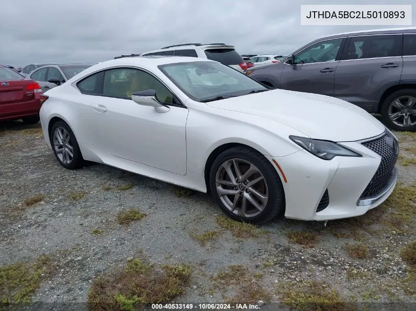 JTHDA5BC2L5010893 2020 Lexus Rc 300