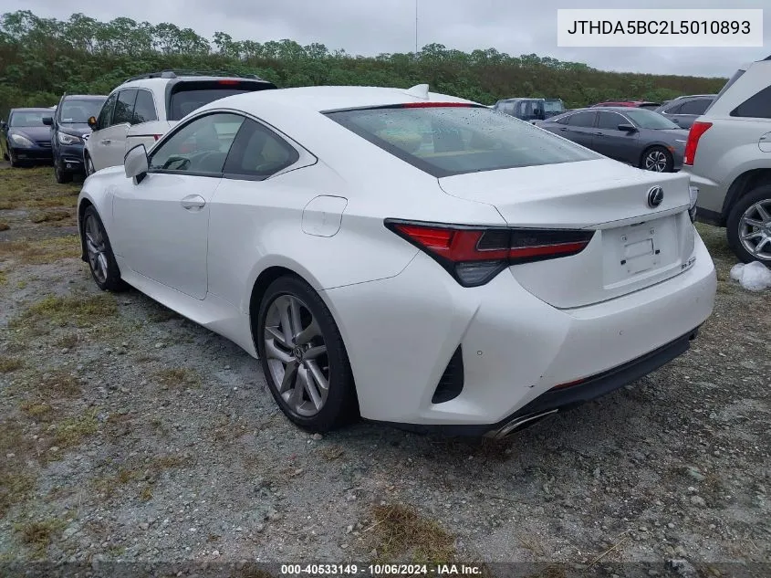 JTHDA5BC2L5010893 2020 Lexus Rc 300