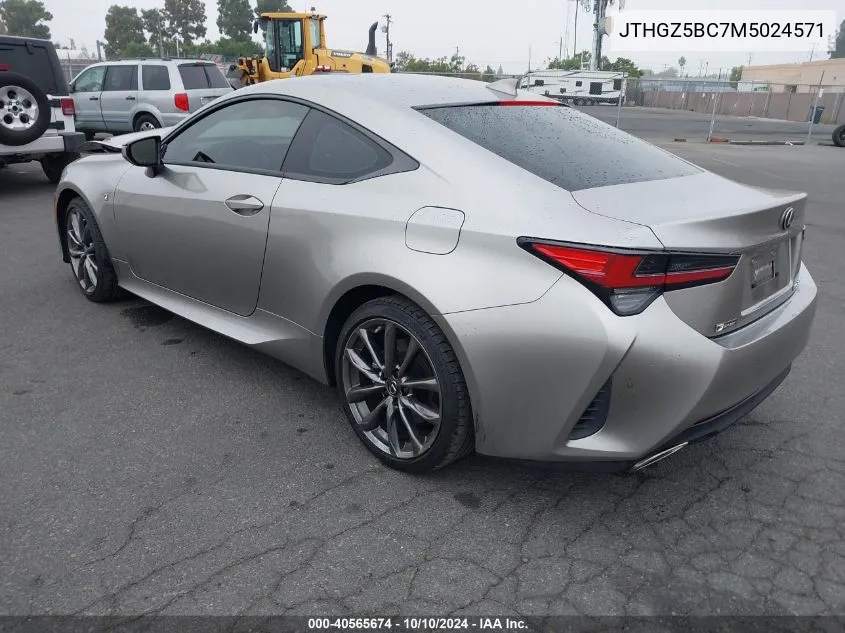 2021 Lexus Rc 350 F Sport VIN: JTHGZ5BC7M5024571 Lot: 40565674