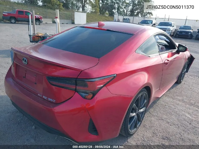 JTHGZ5DC0N5011370 2022 Lexus Rc 350 350 Base/350 F Sport