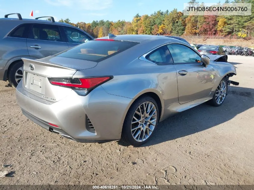 2022 Lexus Rc 300 300 Base/300 F Sport VIN: JTHD85EC4N5006760 Lot: 40618251