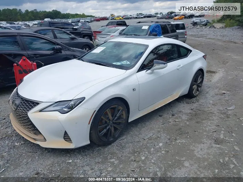 2024 Lexus Rc 300 F Sport VIN: JTHGA5BC9R5012579 Lot: 40475337