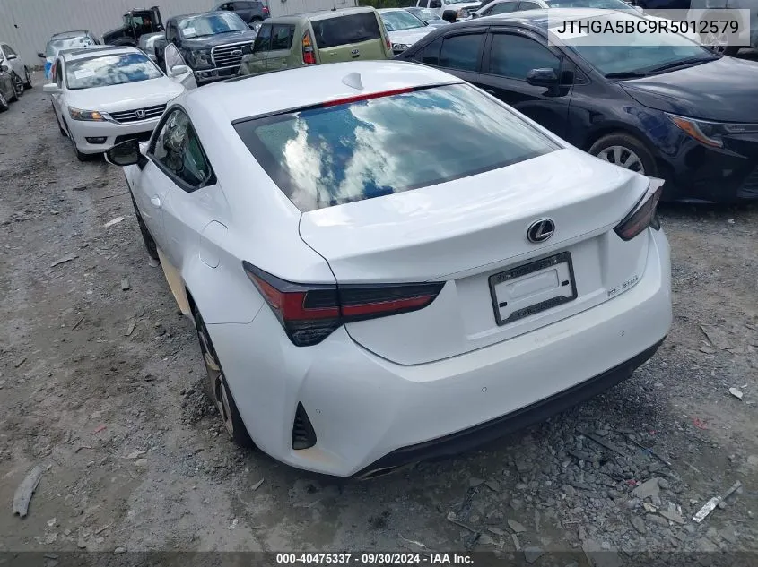 2024 Lexus Rc 300 F Sport VIN: JTHGA5BC9R5012579 Lot: 40475337