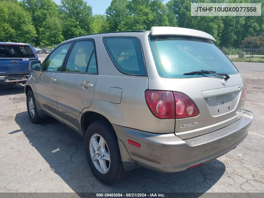 1999 Lexus Rx 300 VIN: JT6HF10U0X0077558 Lot: 39483054