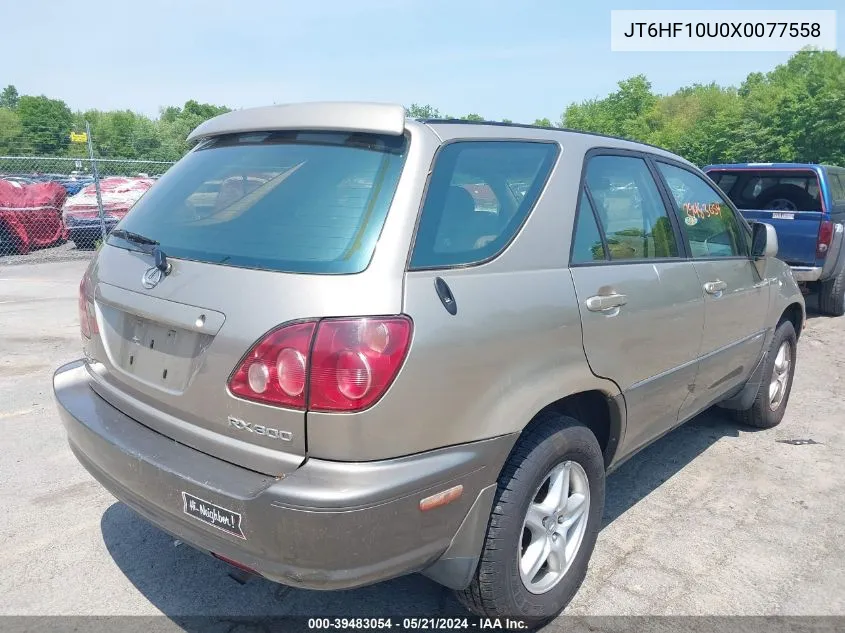 1999 Lexus Rx 300 VIN: JT6HF10U0X0077558 Lot: 39483054