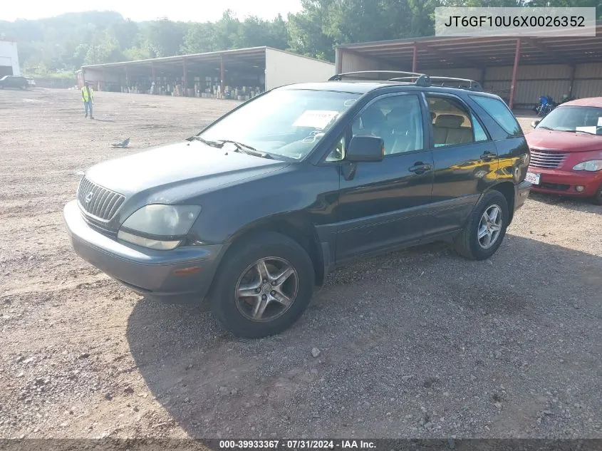 1999 Lexus Rx 300 VIN: JT6GF10U6X0026352 Lot: 39933367