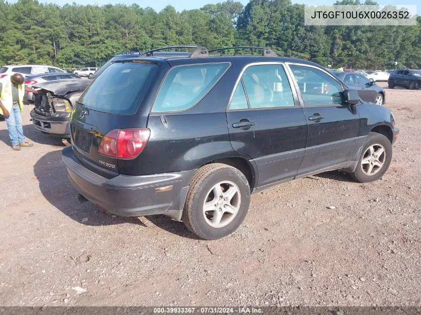 1999 Lexus Rx 300 VIN: JT6GF10U6X0026352 Lot: 39933367