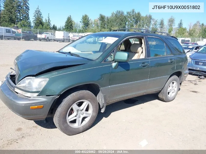 1999 Lexus Rx 300 VIN: JT6HF10U9X0051802 Lot: 40225862