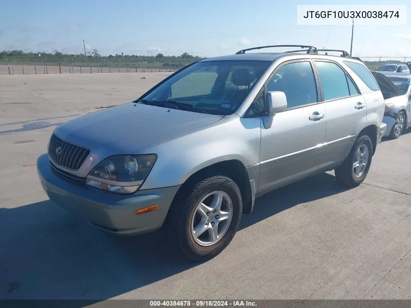 1999 Lexus Rx 300 VIN: JT6GF10U3X0038474 Lot: 40384678