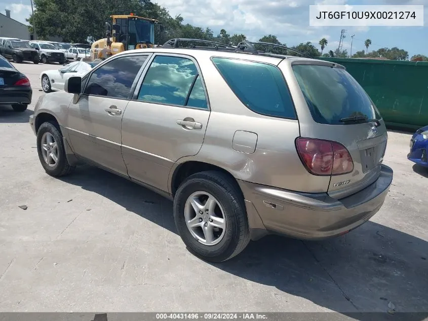 1999 Lexus Rx 300 VIN: JT6GF10U9X0021274 Lot: 40431496