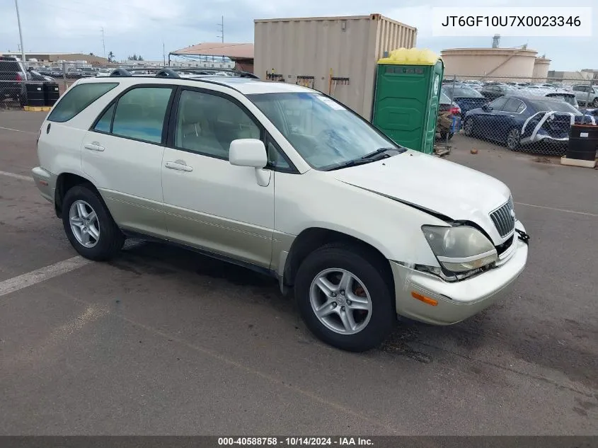 1999 Lexus Rx 300 VIN: JT6GF10U7X0023346 Lot: 40588758