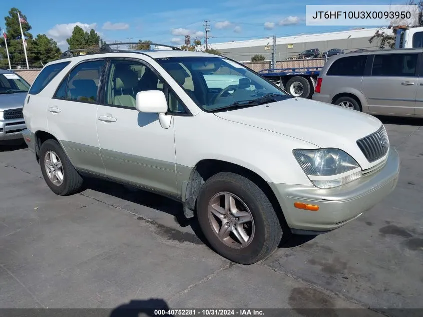 1999 Lexus Rx 300 VIN: JT6HF10U3X0093950 Lot: 40752281