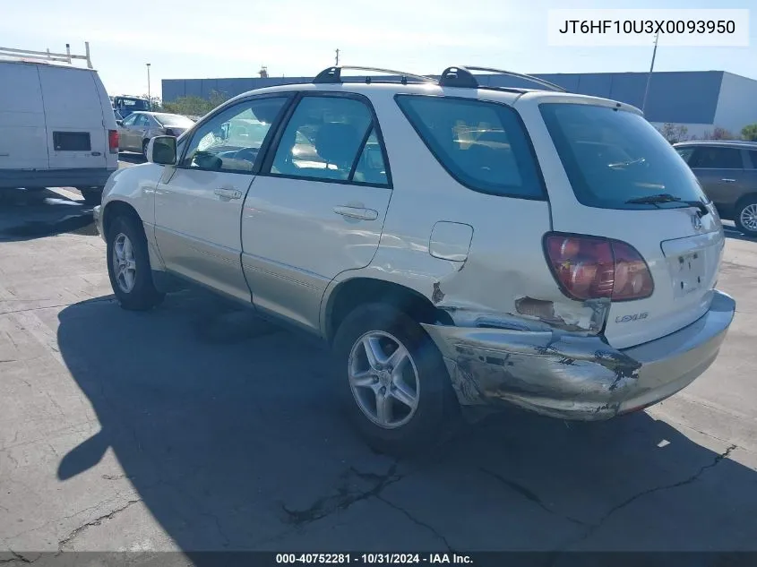 1999 Lexus Rx 300 VIN: JT6HF10U3X0093950 Lot: 40752281