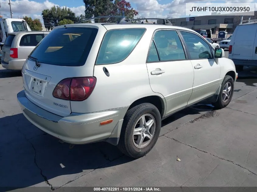 1999 Lexus Rx 300 VIN: JT6HF10U3X0093950 Lot: 40752281