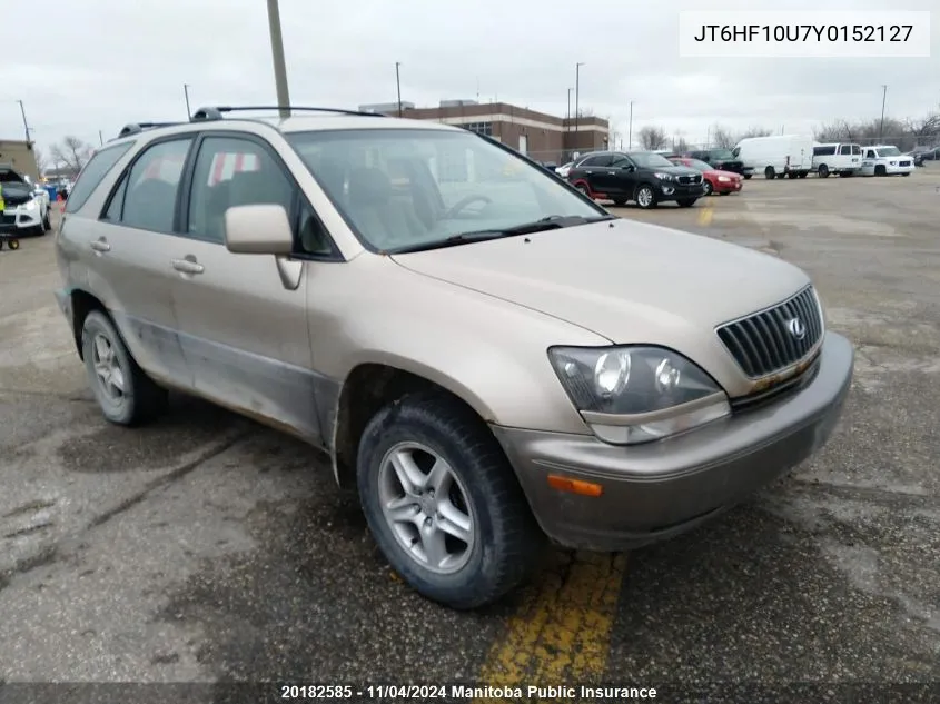 2000 Lexus Rx300 VIN: JT6HF10U7Y0152127 Lot: 20182585