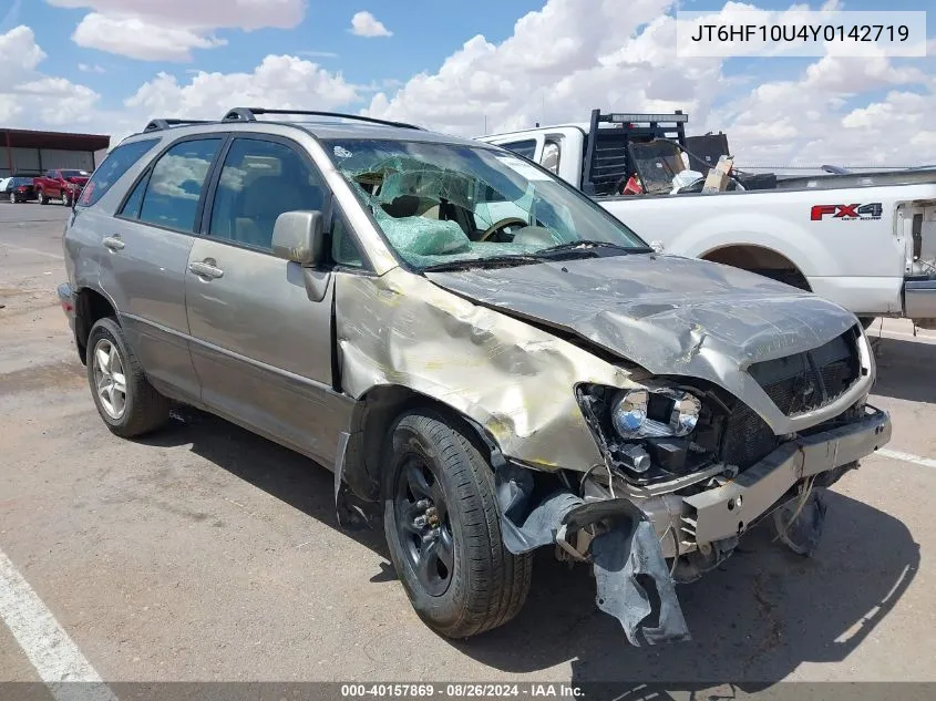 2000 Lexus Rx 300 VIN: JT6HF10U4Y0142719 Lot: 40157869