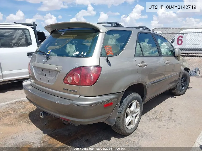 JT6HF10U4Y0142719 2000 Lexus Rx 300