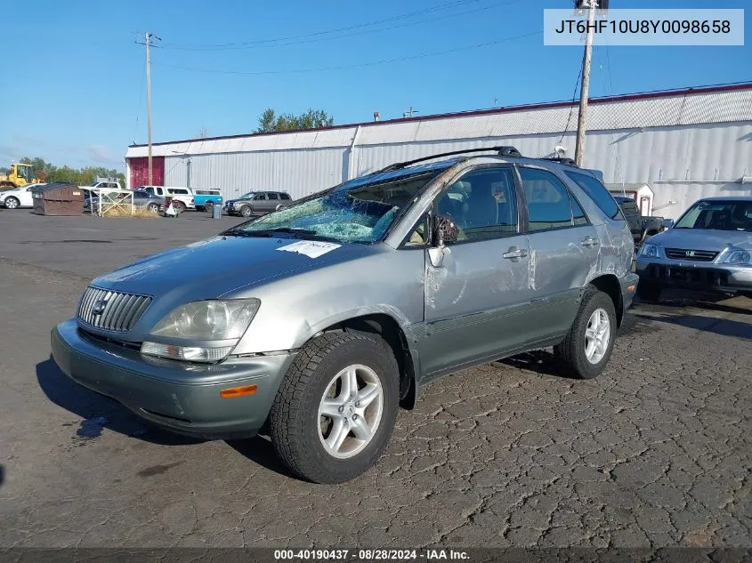 2000 Lexus Rx 300 VIN: JT6HF10U8Y0098658 Lot: 40190437