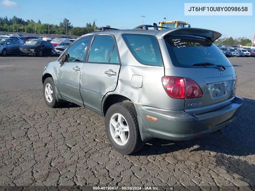 2000 Lexus Rx 300 VIN: JT6HF10U8Y0098658 Lot: 40190437