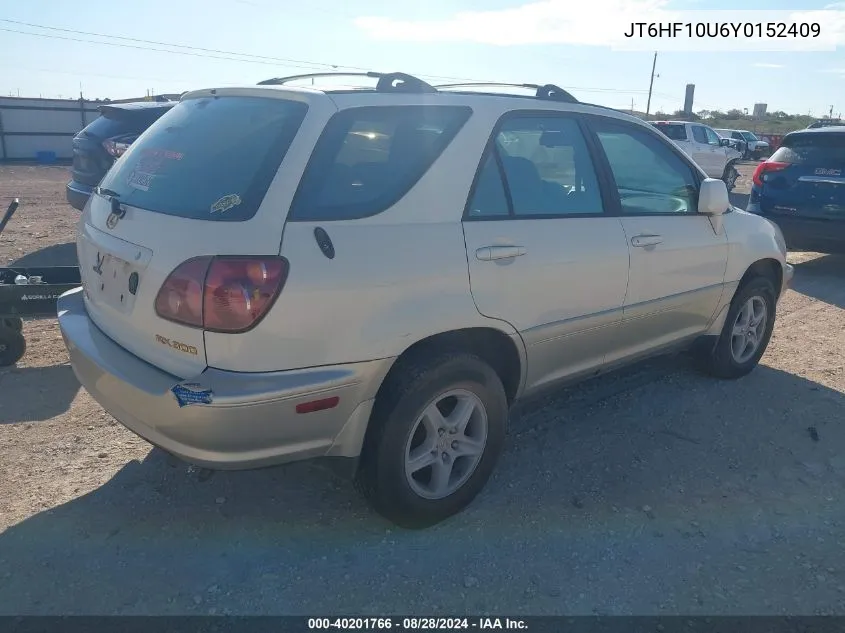 2000 Lexus Rx 300 VIN: JT6HF10U6Y0152409 Lot: 40201766