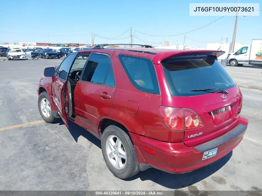 2000 Lexus Rx 300 VIN: JT6GF10U9Y0073621 Lot: 40320641