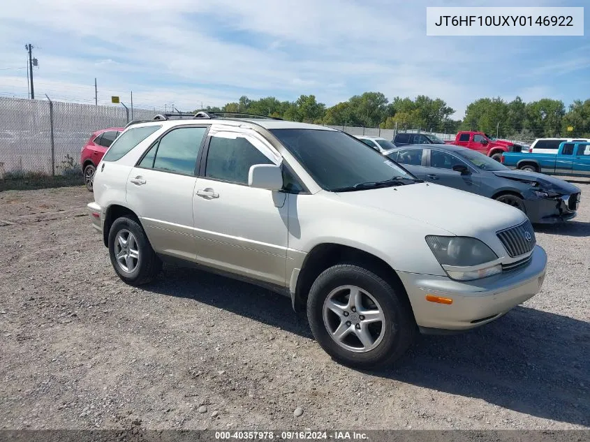 2000 Lexus Rx 300 VIN: JT6HF10UXY0146922 Lot: 40357978