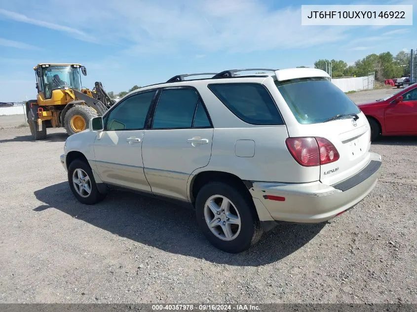 2000 Lexus Rx 300 VIN: JT6HF10UXY0146922 Lot: 40357978