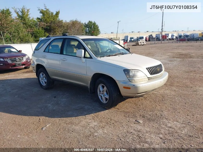 2000 Lexus Rx 300 300 VIN: JT6HF10U7Y0108354 Lot: 40492837