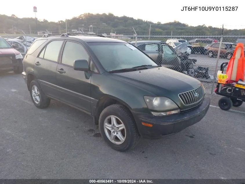 2000 Lexus Rx 300 VIN: JT6HF10U9Y0115287 Lot: 40563491