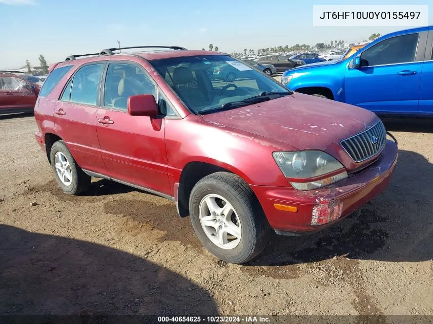 2000 Lexus Rx 300 VIN: JT6HF10U0Y0155497 Lot: 40654625