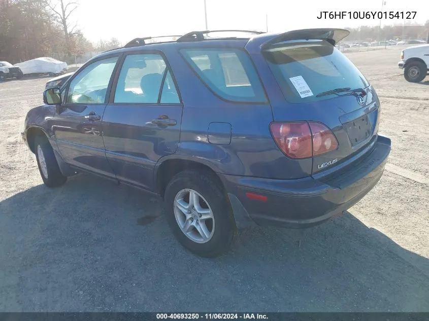 2000 Lexus Rx 300 VIN: JT6HF10U6Y0154127 Lot: 40693250