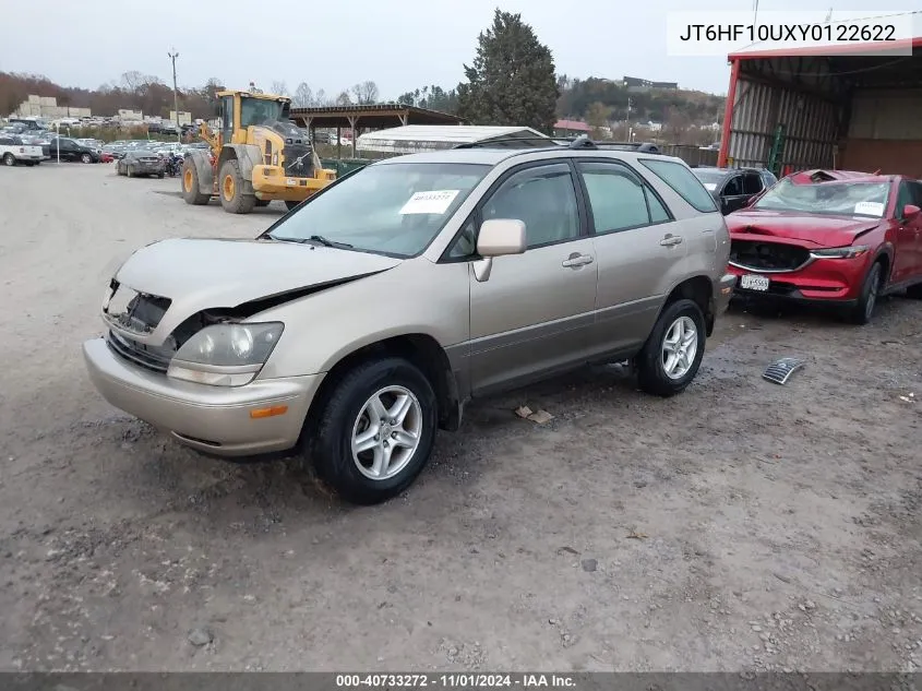 2000 Lexus Rx 300 VIN: JT6HF10UXY0122622 Lot: 40733272