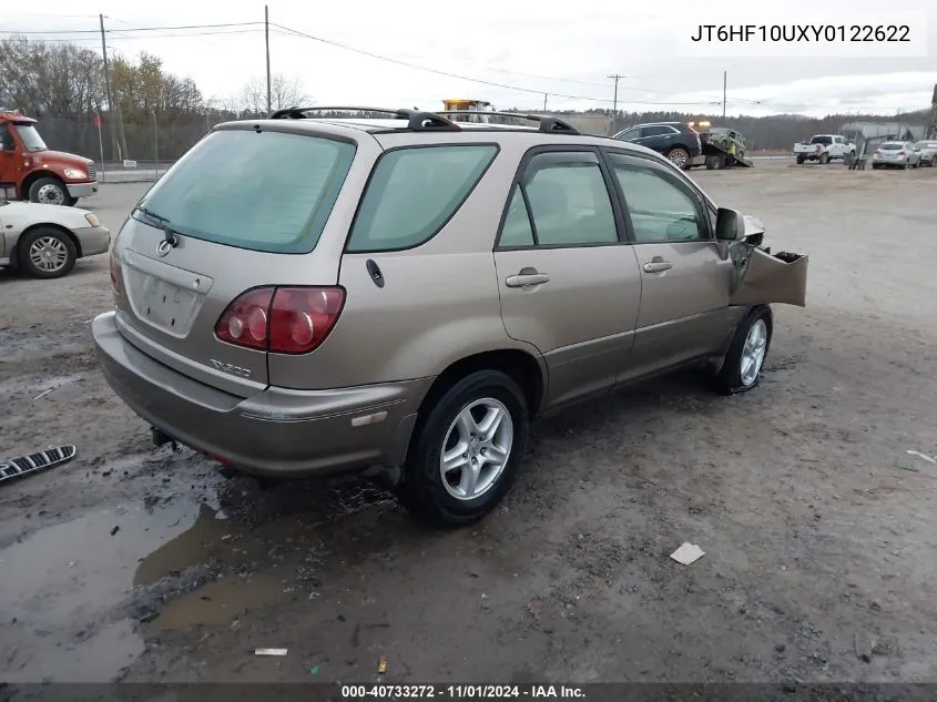 2000 Lexus Rx 300 VIN: JT6HF10UXY0122622 Lot: 40733272