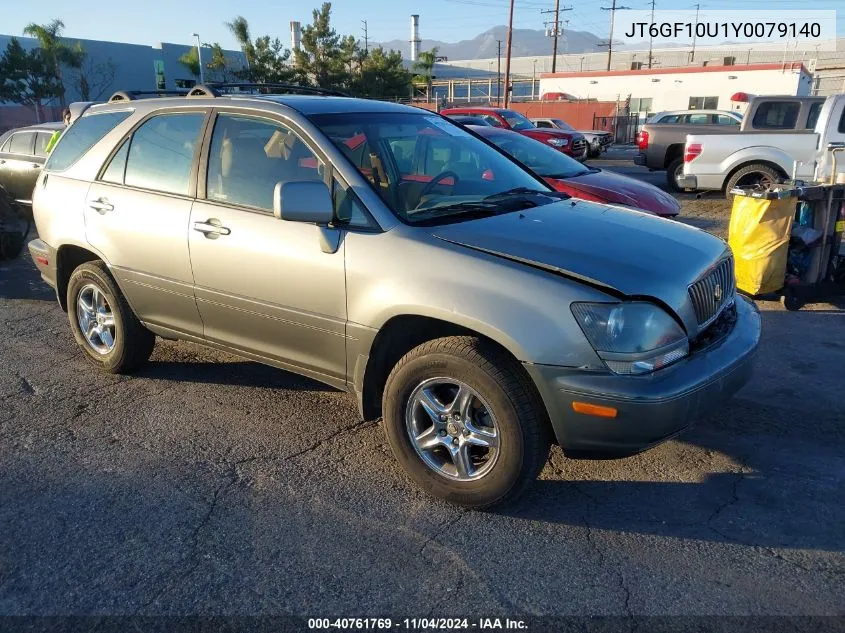 2000 Lexus Rx 300 VIN: JT6GF10U1Y0079140 Lot: 40761769