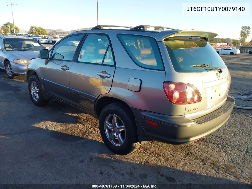 2000 Lexus Rx 300 VIN: JT6GF10U1Y0079140 Lot: 40761769