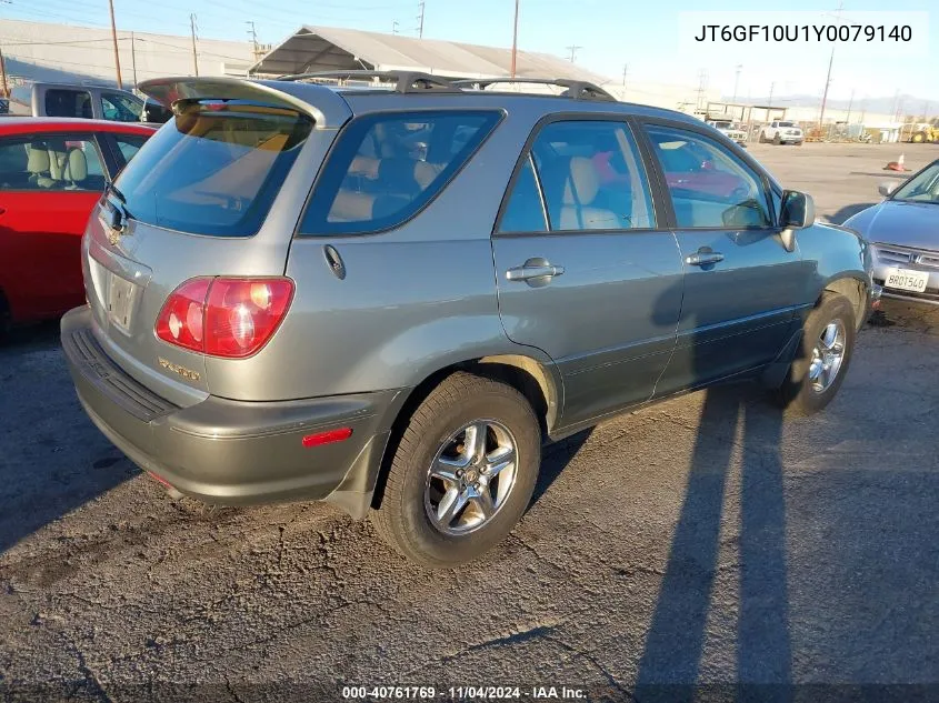 2000 Lexus Rx 300 VIN: JT6GF10U1Y0079140 Lot: 40761769