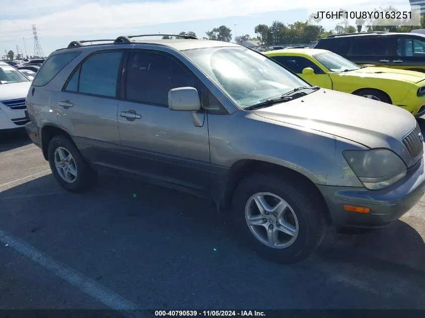 2000 Lexus Rx 300 VIN: JT6HF10U8Y0163251 Lot: 40790539