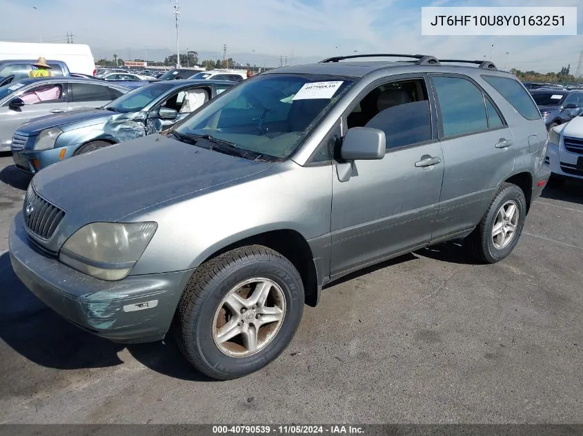 2000 Lexus Rx 300 VIN: JT6HF10U8Y0163251 Lot: 40790539