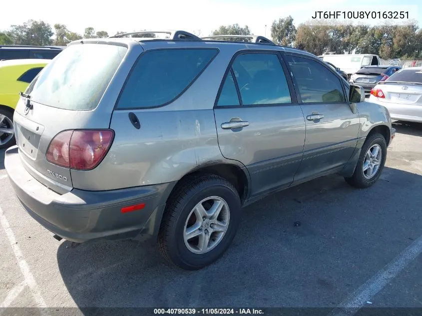 2000 Lexus Rx 300 VIN: JT6HF10U8Y0163251 Lot: 40790539