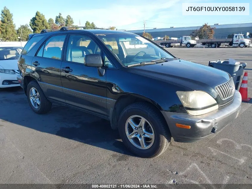 2000 Lexus Rx 300 VIN: JT6GF10UXY0058139 Lot: 40802121