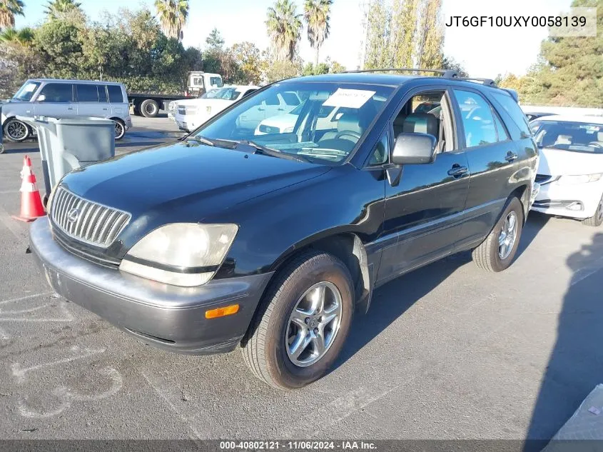 2000 Lexus Rx 300 VIN: JT6GF10UXY0058139 Lot: 40802121