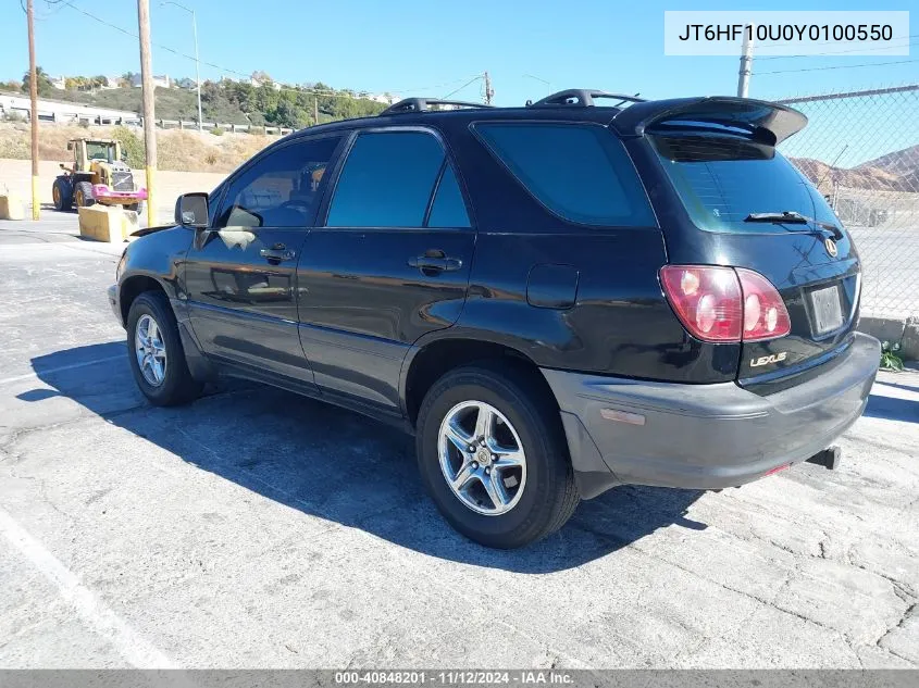 2000 Lexus Rx 300 VIN: JT6HF10U0Y0100550 Lot: 40848201