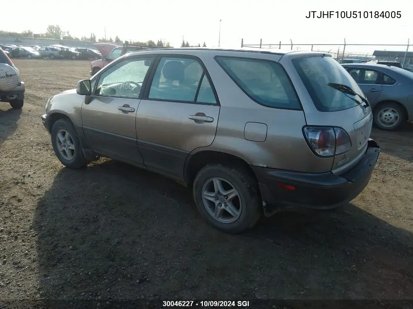 2001 Lexus Rx 300 VIN: JTJHF10U510184005 Lot: 30046227