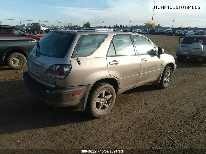 2001 Lexus Rx 300 VIN: JTJHF10U510184005 Lot: 30046227