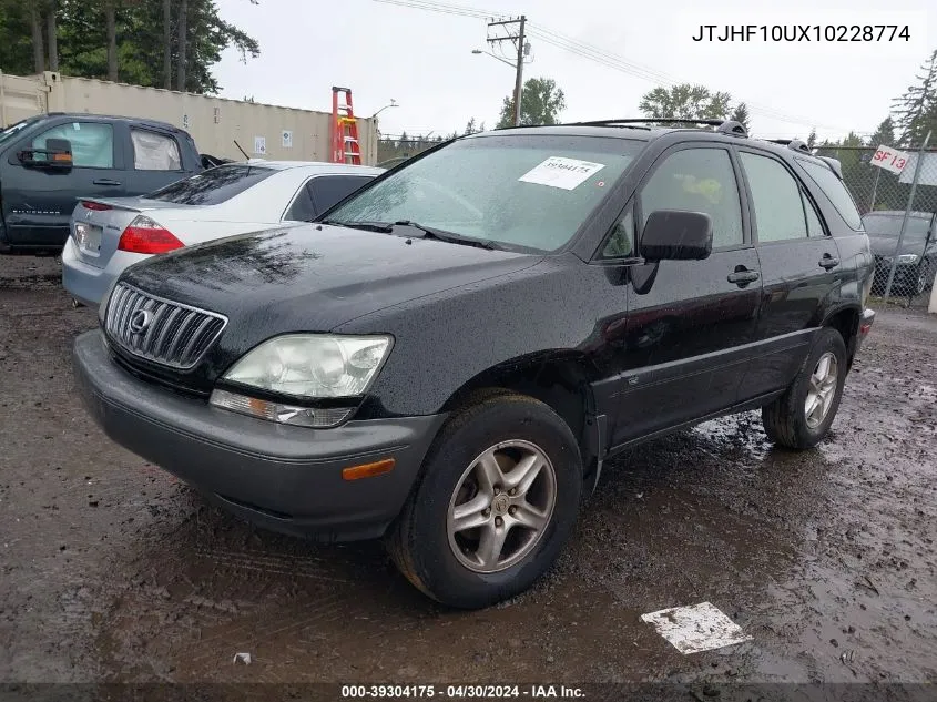 2001 Lexus Rx 300 VIN: JTJHF10UX10228774 Lot: 39304175