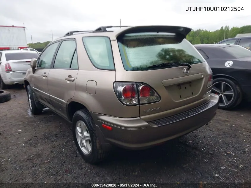 2001 Lexus Rx 300 VIN: JTJHF10U010212504 Lot: 39420828