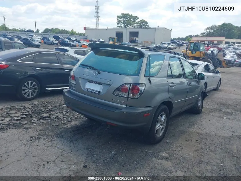 2001 Lexus Rx 300 VIN: JTJHF10U810224609 Lot: 39681808